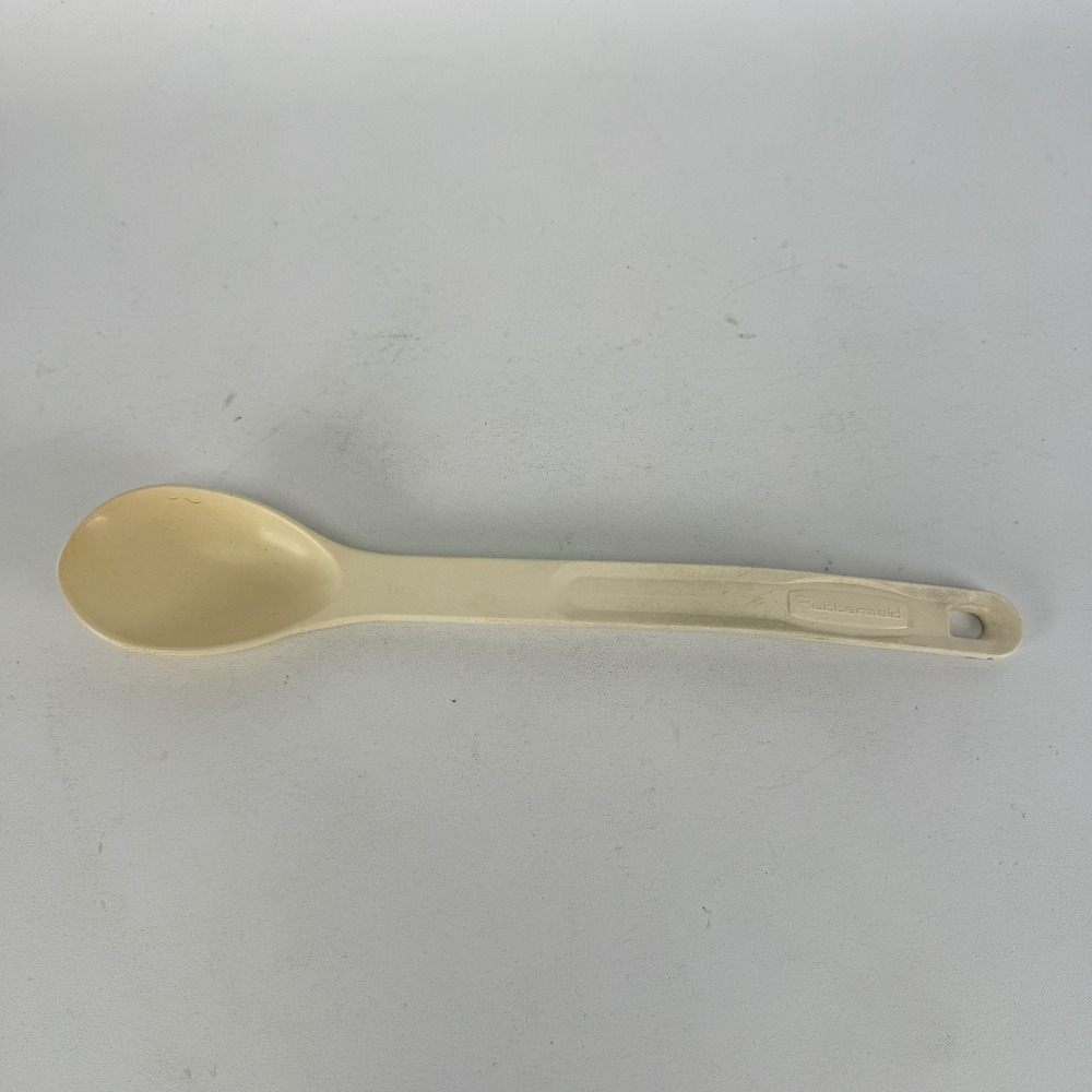 Vintage Rubbermaid 1973 Mixing Spoon Almond Plastic 12 Inch Kitchen Tool